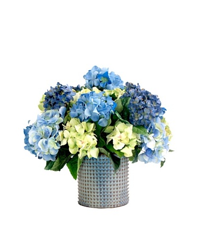 Creative Displays Blue & Green Hydrangea in Ceramic