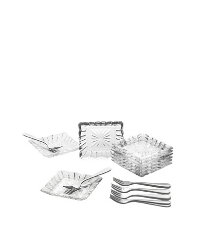 Crystal Clear Alexandria 25-Piece Taster Plate Set with ForksAs You See