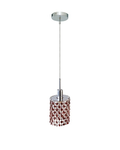 Elegant Lighting Mini Crystal Collection Round Pendant Lamp, Bordeaux