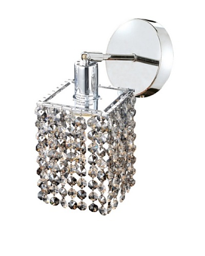 Elegant Lighting Mini Crystal Collection Square Wall Sconce, Golden Teak