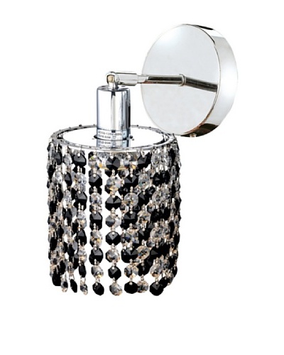 Elegant Lighting Mini Crystal Collection Round Wall Sconce, Jet