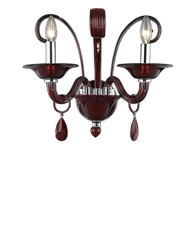 Crystal Lighting Muse Wall Sconce, Red/Royal Cut Bordeaux (Red) Crystals, Dia 16″ x H 14″