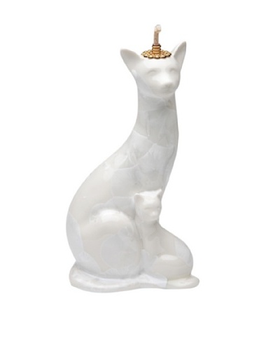 Crystalline Classy Cats Oil Lamp, White