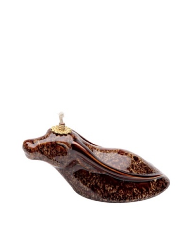 Crystalline Ox Oil Lamp, Brown