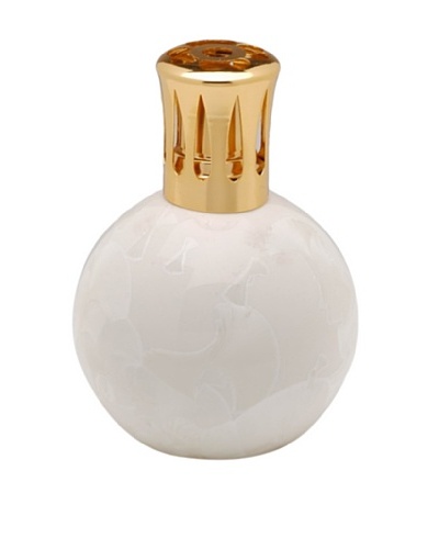Crystalline Round Oil Lamp, Ivory