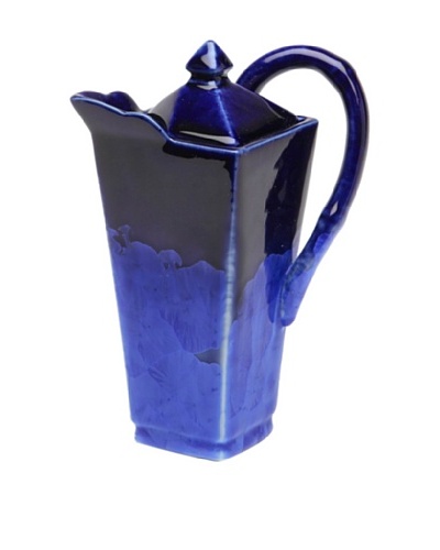 Crystalline High Square-Shape Teapot, Blue