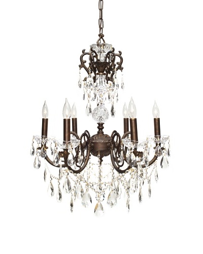 Gold Coast Lighting French Wrought Iron Chandelier, English Bronze