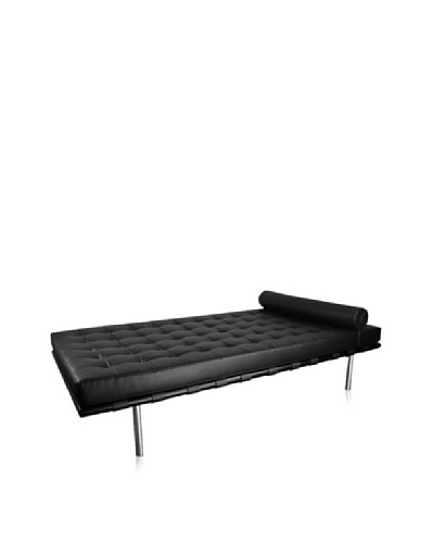 Cubo Leather Chaise, Black