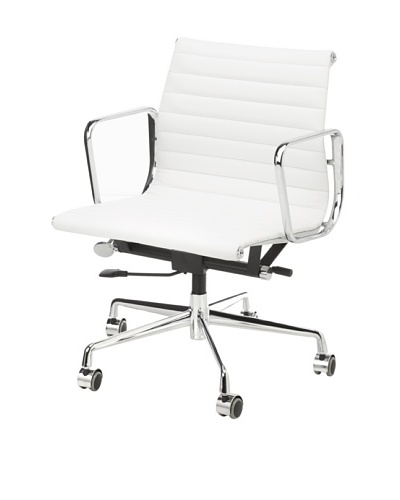 Cubo Leather Office Chair, White