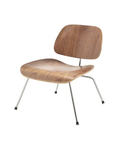 Cubo Plywood and Stainless Steel Chair, Walnut