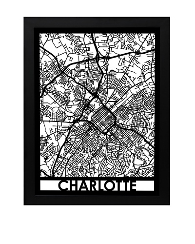 Cut Maps Charlotte Framed 3-D Street Map
