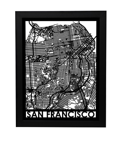 Cut Maps San Francisco Framed 3-D Street Map