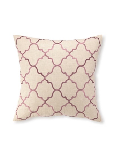 D.L Rhein Moroccan Tile Embroidery Pillow, Orchid, 20″ x 20″