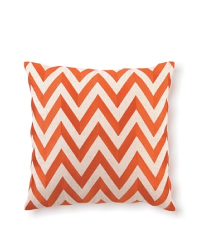 D.L Rhein Zig-Zag Embroidery Pillow, Orange, 20″ x 20″