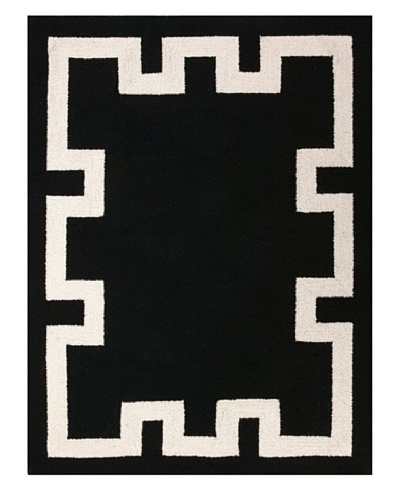 D.L. Rhein Simple Greek Key Rug, Black