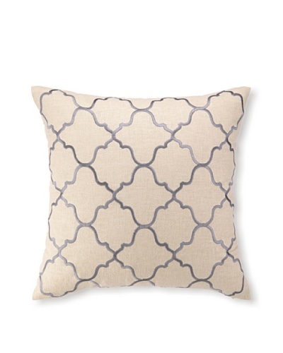 D.L Rhein Moroccan Tile Embroidery Pillow, Granite, 20 x 20