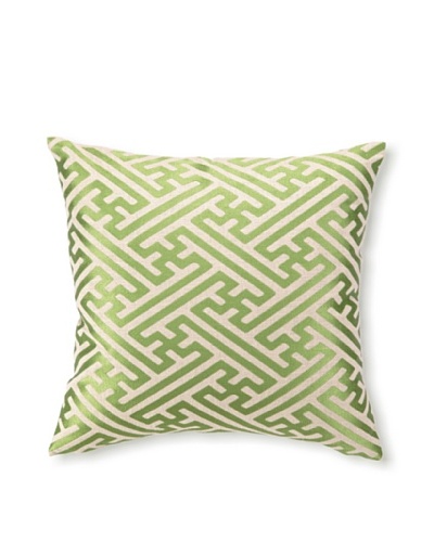 D.L Rhein Cross-Hatch Embroidery Pillow, Avocado, 16 x 16