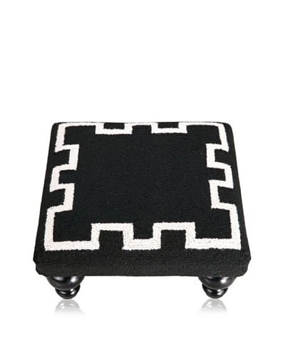 D.L. Rhein Simple Greek Key Footstool, Black