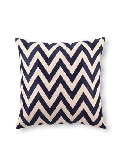 D.L Rhein Zig-Zag Embroidery Pillow, Navy, 20″ x 20″