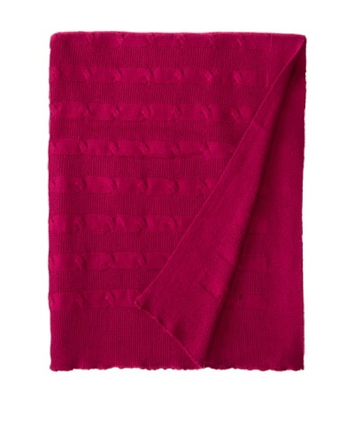 Darzzi Cable Stripe Throw, Fuchsia