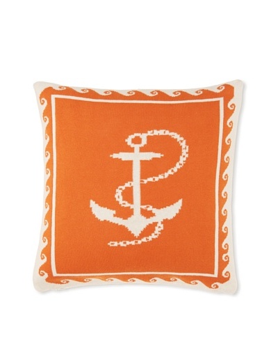 Darzzi Anchor Pillow, Orange, 16 x 16