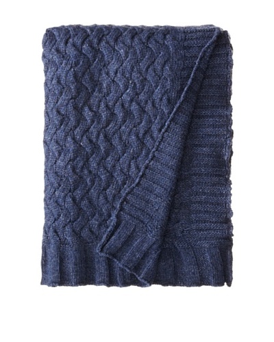 Darzzi Braid Knit Throw, Navy