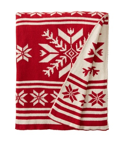 Darzzi Majestic Snowflake Throw, Red