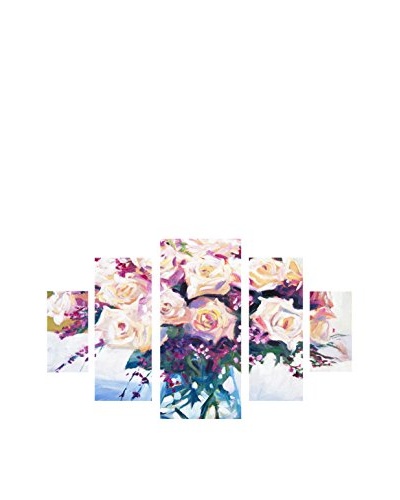 David Lloyd Glover Roses In Glass 5-Panel Canvas Art Set