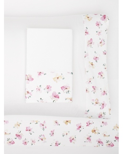 Dea Annabela Petitt Solid with Printed Border Sheet Set [White/Multi]