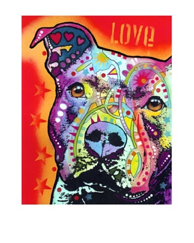 Dean Russo Thoughtful Pitbull Limited Edition Giclée Canvas