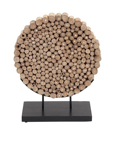 Round Teak Wood Accent Piece