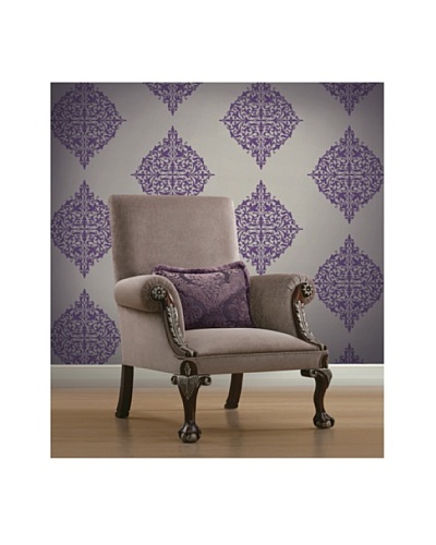 Pastiche Purple Classical Motif Wallpaper