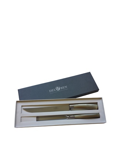 Del Ben Blond Buffalo Horn Handle Carving Set with Gift Box