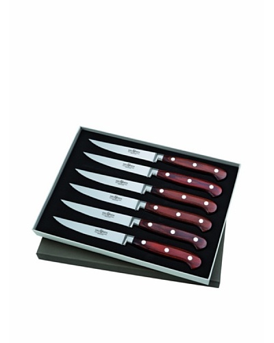 Del Ben 6-Piece Cocobolo Plywood Handle Steak Knife Set