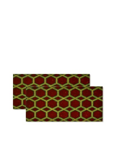 Raymond Waites Set of 2 Satu Coir Doormats, Red