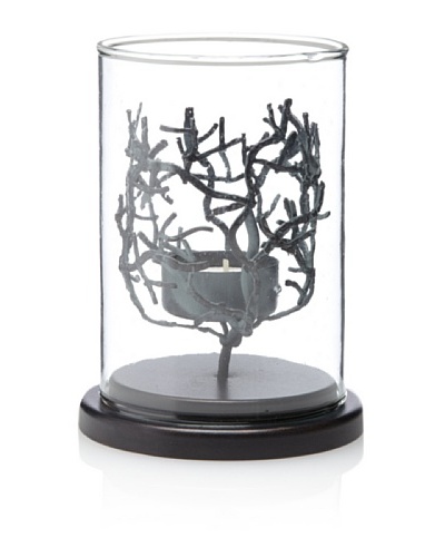 Diamond Reef Metal & Glass Coral Design Tealight Holder