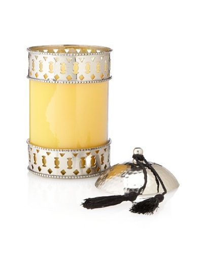 Morocco Candle Jar with Lid, Yellow Lotus
