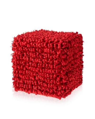 Design Accents Funberry Pouf, Red, 18″ x 18″ x 18″