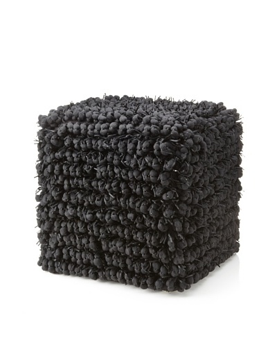 Design Accents Funberry Pouf, Black, 18 x 18 x 18