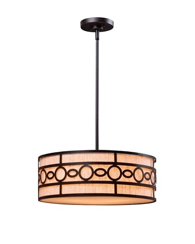 Design Craft Elba 3 Light Pendant, Oil Rubbed Bronze Finish, 7 Inch Height, 18 Inch Diameter