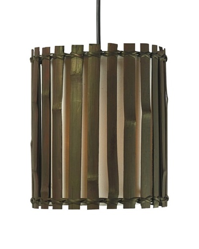 Design Craft Everglade 9″ Dark Bamboo 1 Light Mini Pendant