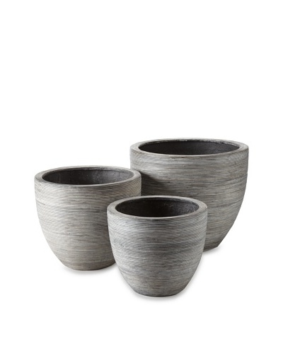 Design Ideas Set of 3 Setai Planters, Stone