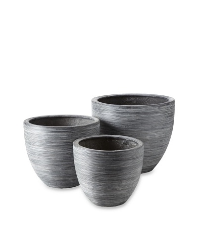 Design Ideas Set of 3 Setai Planters, Cinder