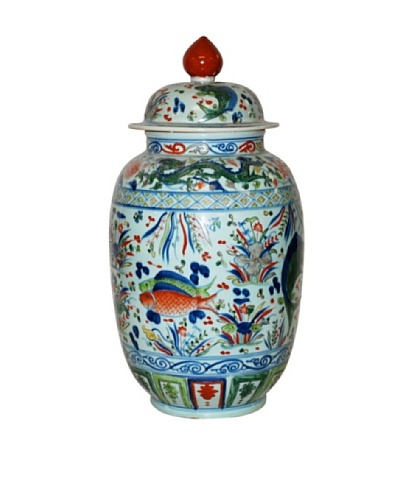 Dessau Home Porcelain Fish Jar