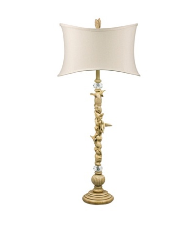 Hummingbird Candlestick Table Lamp, Country Cream