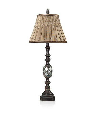 Sterling Industries 93-9228 Mirrored Table Lamp with Pinch Pleated Shade