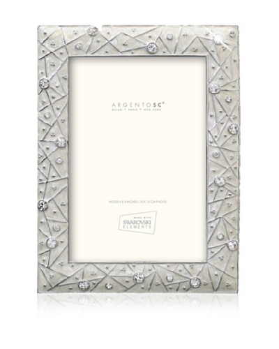 Swarovski by Argento SC Lattice Picture Frame, Ivory, 4 x 6