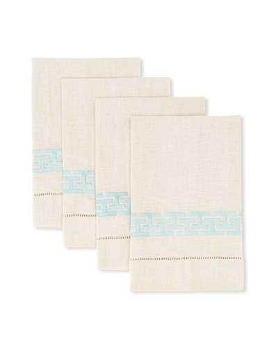 D.L. Rhein Set of 4 Linking-H Guest Towels [Robinu0027s Egg]