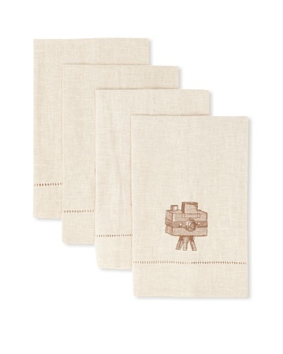 D.L. Rhein Set of 4 Travel Set Guest Towels, Vintage Camera