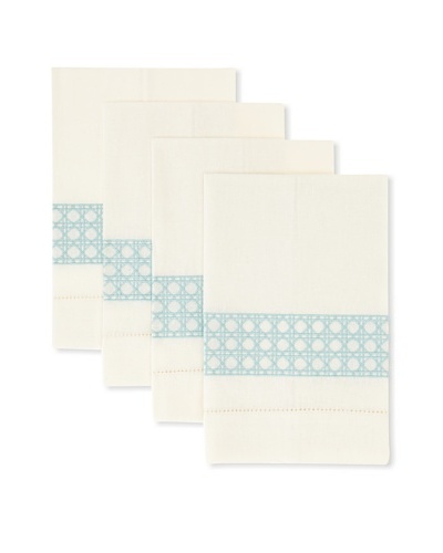 D.L. Rhein Set of 4 Geo Grid Guest Towels [Seafoam]